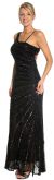 Striped Sequin Beaded Formal Evening Dress in alternative view